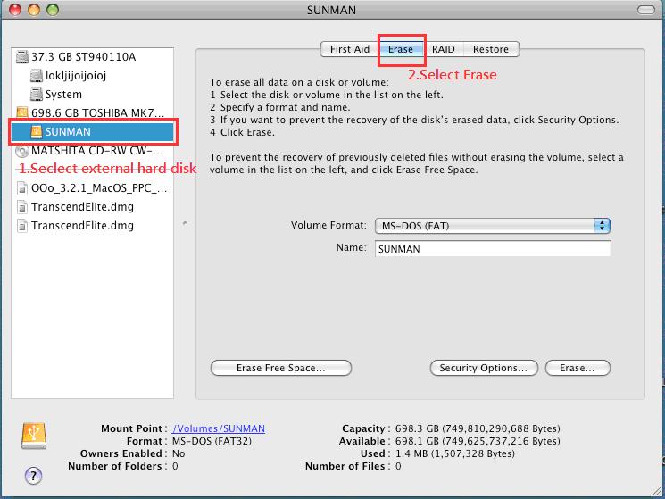 for backing up parallels to an external hard drive, should it be formatted for mac or pc